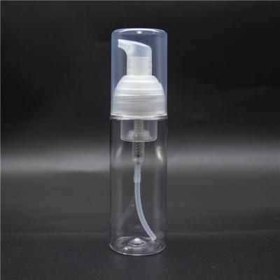 China 40ml 50ml 80ml Clear Cosmetic Liquid Plastic Round Foamer Empty Pump Bottle Dispenser Makeup Foam for sale