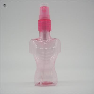 China Fancy Human Shape 60ml PET Hand Lotion Bottle Cosmetic Liquid Packaging Transparent Container With Cap for sale