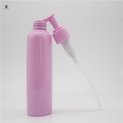 China Biodegradable Plastic Bottles Cosmetics 200ml Body Lotion Hair Conditioner Shampoo Bottles PET Customized 200ml Pink Color Cosmetic Liquid for sale