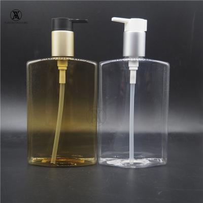 China 400ml PET Hand Square Hand Flat Soap Square Plastic Cosmetic Shampoo Body Wash Portable Cosmetic Bottles for sale