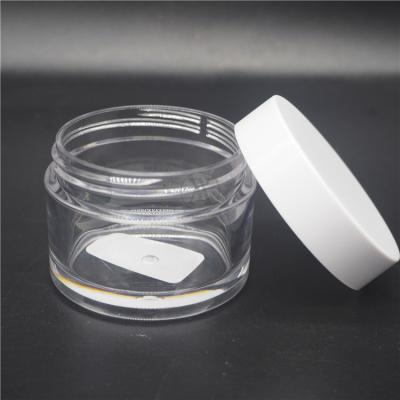 China Empty Round 30g Body Lotion Jar 50ml Acrylic Cream Container Luxury Empty Clear Cosmetic Plastic Cream Jars for sale