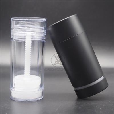 China Presonal 30ml 50ml 75ml Care AS Clear Black Deodorant Stick Container Refillable Deodorant Stick 75ml Container for sale