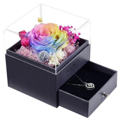 China Preserved Fresh Flower Custom Eternal Rose Forever Rose Box Gift Decorative Flowers Rose for sale