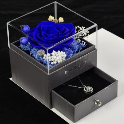 China Custom Everlasting Rose Eternal Rose Gift Box Decorative Fresh Flower Preserved Flowers Rose for sale