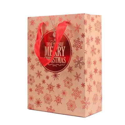 China Recyclable Luxury Christmas Gift Bags Christmas Cookie Gift Bag Drawstring Christmas Gift Bags for sale