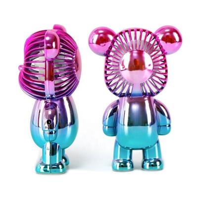 China Bear And USB Rechargeable 2022 Popular Mini Portable Dark Bears Small Mini Fans Adjustable Outdoor Handy Fan for sale