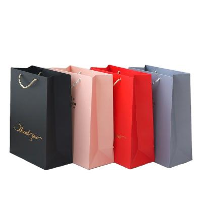 China Luxury Recycled Materials Sliver Handle Thank You Boutique Jewelry Gift Box Bags Branded Custom Luxury Small Shopping Paper Bag With Logo for sale