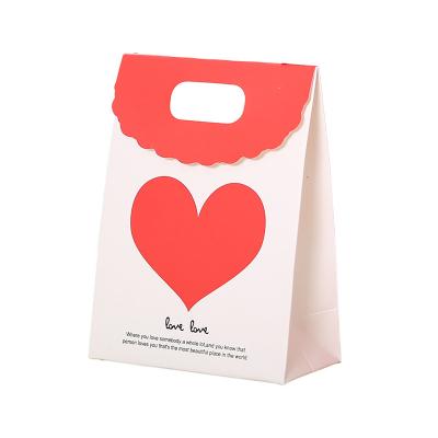 China China Manufacturer Recycled Materials Sweet Love Bag Lovers Hearted Printed Paper Bag Candy Bag With Closure And for sale