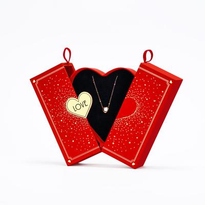 China Reused Materials Valentine's Day Gift Box, New Moonlight Double Open Jewelry Box, Creative Ring Necklace Jewelry Box Lipstick Gift Box for sale