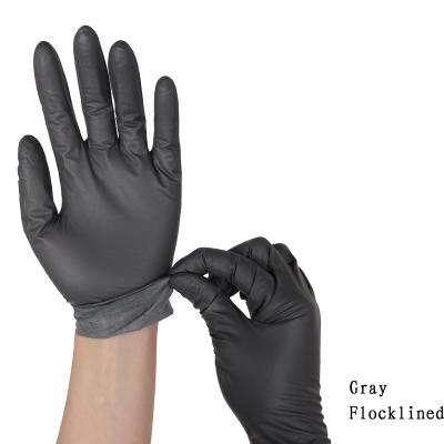 China New Flocklined Nitrile Exam Nitrile Gloves Manufacturers Disposable Nitrile Gloves With High Quality for sale