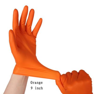 China Orange Nitrile Gloves Examination Gloves High Quality Construction Nitrile Customized For Disposable for sale