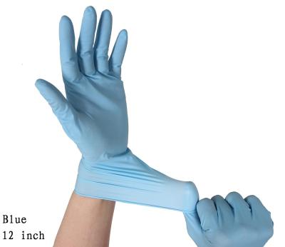 China High Quality Nitrile Supply 12inch Blue Disposable Nitrile Examination Gloves For Safety for sale