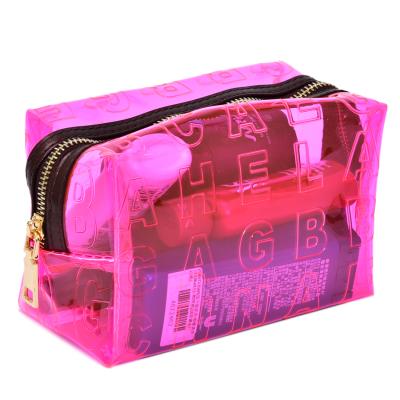 China Zipper Travel Cosmetic Bags/Clear Color Cosmetic Ladies Jelly Bag Makeup Bag Ladies Toiletry Bag Zipper Durable for sale