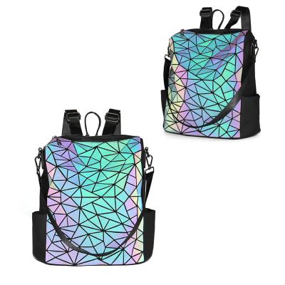 China New Fashion Backpack Anti-theft Geometric Luminous Bags Travel Bags For School Backpack Holographic Backpacks for sale