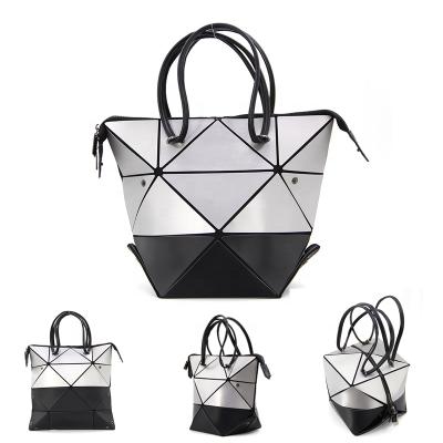 China Fashion Geometric Deformation Bags With Zipper Deformation Handbag Folding PU Shoulder Bag Luxury High Quality Handbag for sale