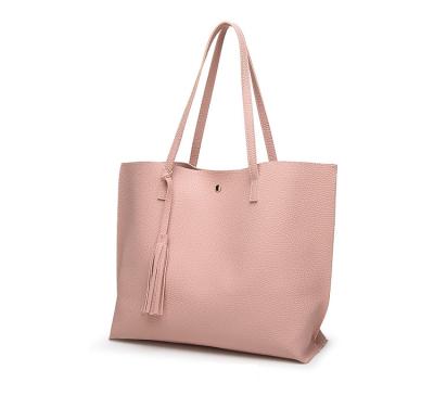 China With Tassel Ladies Lightweight Soft Faux Leather Tote Shoulder Bag Big Capacity Tassel Leather Handbag For Women for sale