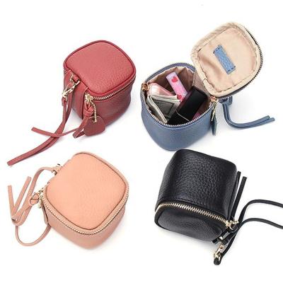 China NATIONAL Genuine Leather Mini Toiletry Bag Women's Cosmetic Bag Fashion Cosmetic Case Makeup Bag Clutch for sale