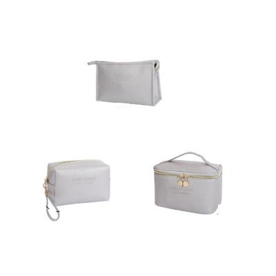 China NATIONAL Simple Cosmetic PU Leather Travel Bag Set Style 3 Makeup Cosmetic Bag for sale