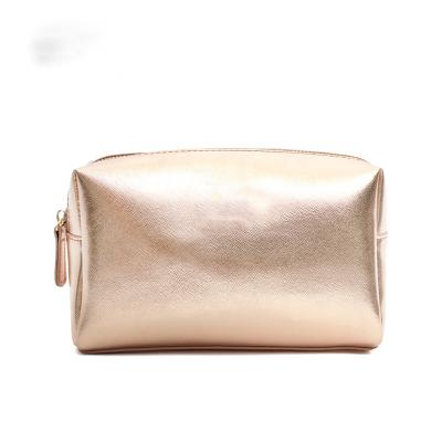 China 2021 High Quality Customized Wholesale Promotional Rose Gold Cosmetic Bag PU Waterproof Cosmetic Bag Of Design for sale