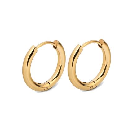 China Classic Classic Earrings Statement Accessories 18k Plated Stainless Steel Hoop Earrings Piercing Jewelry for sale