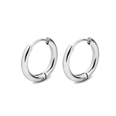 China TRENDY Minimalist Retro Gold Plated Stainless Steel Hoop Earrings Surround Huggie Earrings For Women for sale