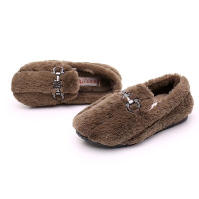 China Wholesale Women's Warm Shoes Fashion Trend Cotton Shoes Winter Plush Flat Faux Fur Slippers Fashion Fur Slippers for sale