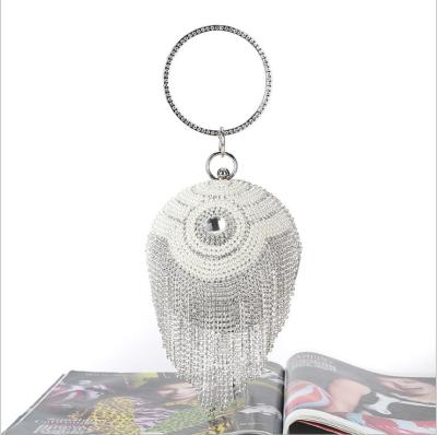 China Wholesale high quality fashion dinner bag wedding bridal ladies diamante beaded ball shaped box dinner purse evening grabs bags for sale