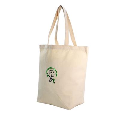 China 100% 10OZ Organic Cottons Eco-friendly Tote Bags Wholesale Organic Bag in beige for shopping for sale