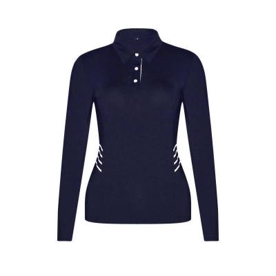 China Women's Anti-Shrink Fabric Long Sleeves And Logo Polyester Fabric Golf T Shirt For Women for sale