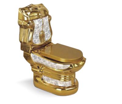 China CHAOZHOU CE Certificated Concealed Cistern Gold Cabinet Saving Water Cheap Price One Piece Bathroom Toilet for sale