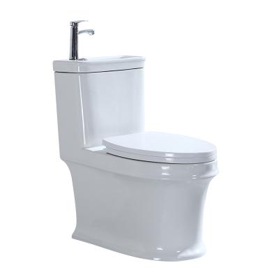 China High Quality Bathroom Economical Double-Flow Toilet Wc Toilet With Sink Water Saving One Piece Lavatory for sale