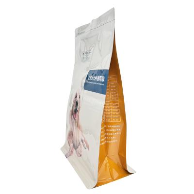 Chine 2.5KG papier imprimé personnalisé revêtu de fond plat Pet Dog Cat Traite Food Pocket Re-verrouillable Pet Dog Stand Up Pocket avec fermeture à glissière à vendre