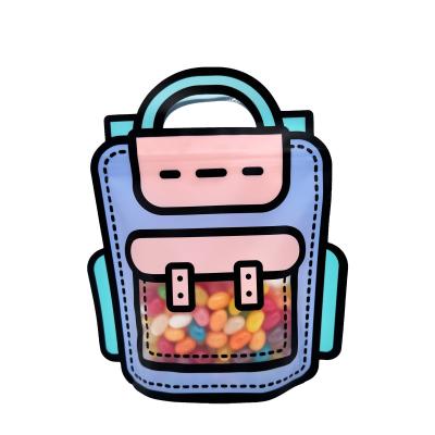 China School Bag Shaped Stand Up Pouches With Ziplock Matte Clear Window For Food Candy Packaging for sale