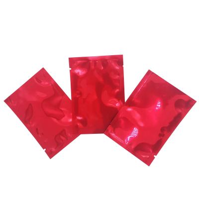 China Nice Bright Red Metallic Flat Vacuum Seal Mylar Pouch Bags for Flower Tea, Green Tea, Red Tea Leaves Packaging for sale