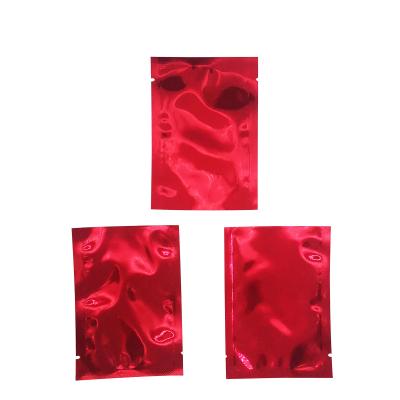 China 7x10cm Glossy Red Metallic Mylar Aluminium Foil Open Top Sealable Bags for Food, Tea Leaves, Accessories Packaging for sale