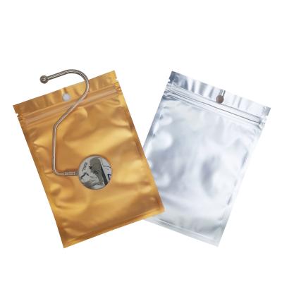 Cina Un lato chiaro un lato oro argento alluminio foglio Mylar Zip Lock sacchetti doppio lato foglio metallico Flat Ziplock sacchetti in vendita