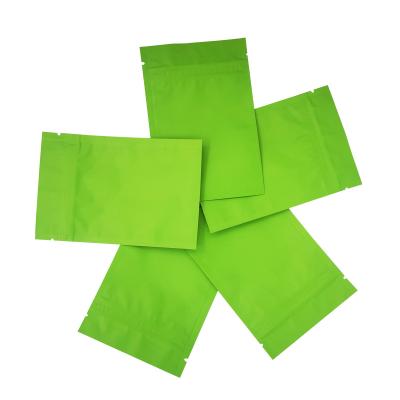 China Custom Printed Matte Green Zipper Bags Foil Coated Pouches with Ziplock for Food, Facial Mask, Accessories Packaging for sale