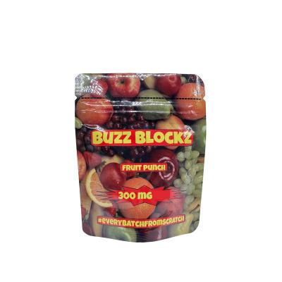 Chine 300mg Conception personnalisée Digital Imprimé Stand Up Poches Fermeture à glissière Sacs pour Fruit Punch Arôme Bonbons Gummies Emballage à vendre