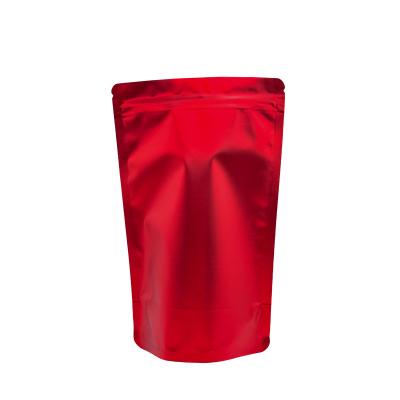 China Aluminium Foil Coated Matte Red Stand Up Ziplock Bags For Storing Food for sale