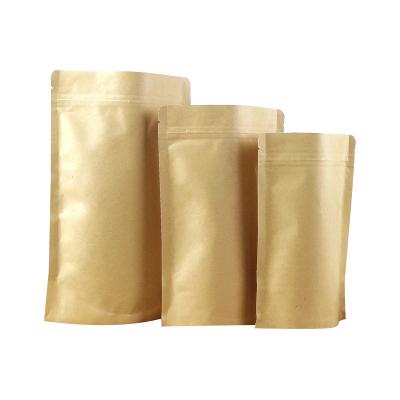 China Aluminium Foil Laminated Brown Kraft Stand Up Pouch with Zipper for sale