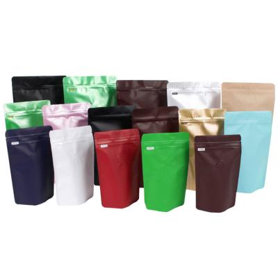 China Airtight Fresh-keeping Resealable Aluminium Foil Lined Coffee Pouches with Degassing Valve for sale