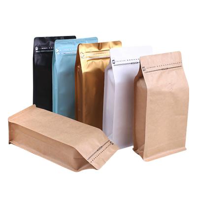 Chine Impression personnalisée 500g à l'épreuve de l'humidité Carré Fond de sacs de café avec fermeture à glissière pour les grains de café moulu emballage de café à vendre