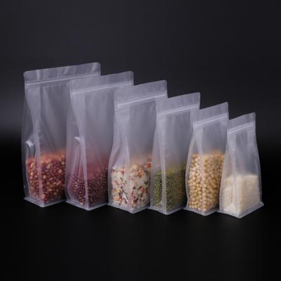 China Heavy Duty Matte Clear Square Bottom Stand Up Pouches Bags with Resealable Zipper for Food, Flower Tea, Coffee Packaging for sale