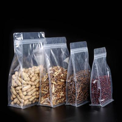 China Industrial Transparent Square Zipper Pouches for Food Packaging for sale