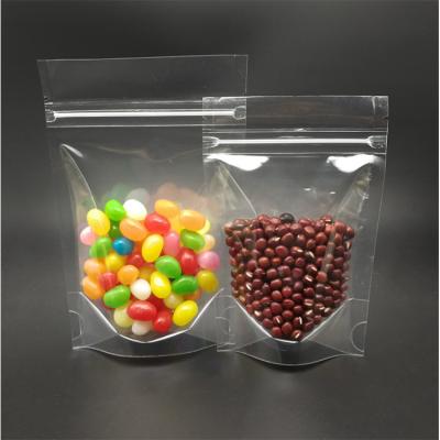 China Crystal Clear Stand Up Pouches with Zipper Lock for Dry Fruits, Nuts, Snacks, Candy Food Packaging for sale