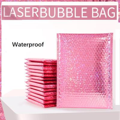 China Business& 2021 Buying Red Laser Air Bubble Bag High Quality Express Mail Bag Red Metallic Bubble Mailer For Package Product for sale