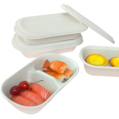 China Household Products Wholesale Biodegradable Sugarcane Bagasse Food Containers Multi Compartment Dining Box for sale