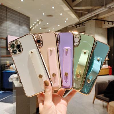 China Color Shockproof Soft Women Candy TPU Shockproof Phone Cover Case For Iphone 13 pro Max With Strap for sale