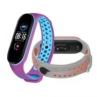 China New TUP+TPE Color Vent Effect Design Silicone Watch Band Strap MI Band 4 Smart Dual Strap For Xiaomi Band 3 for sale