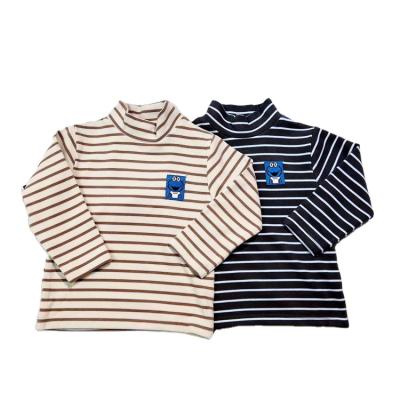 China Anti-wrinkle OEM Kids Clothing Factory Cheap Girls Zebra Striped Winter Cotton T-shirt Wholesale for sale